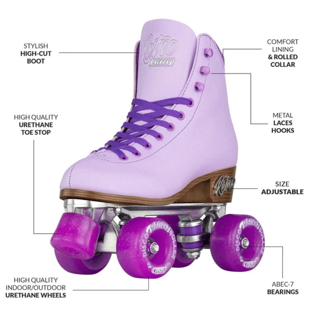 Retro Size Adjustable Rollerskates - Crazy Skates