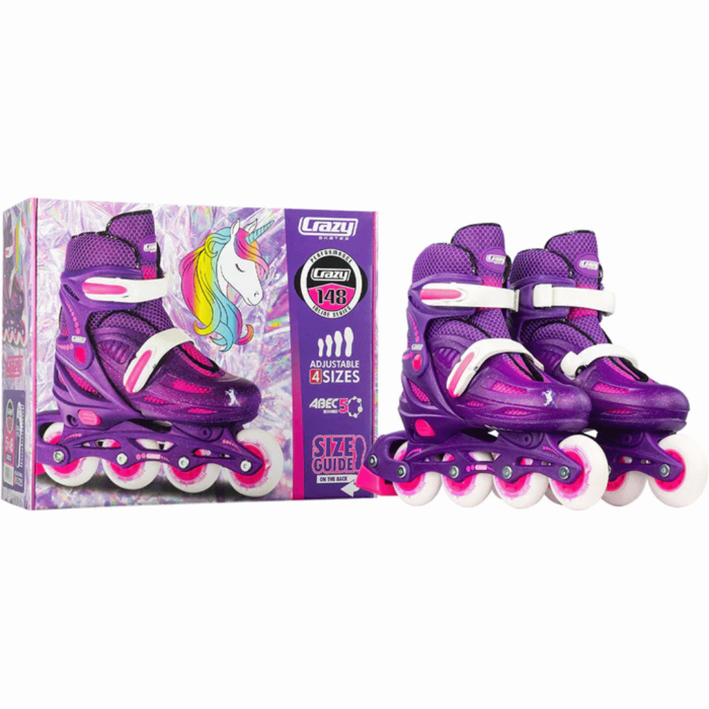 One Four Eight (148) Size Adjustable Inline Skates - Crazy Skates