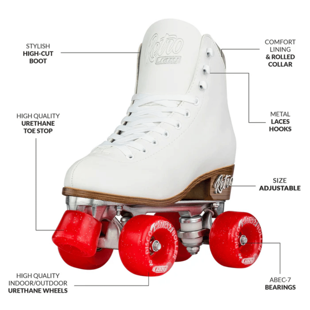 Retro Size Adjustable Rollerskates - Crazy Skates