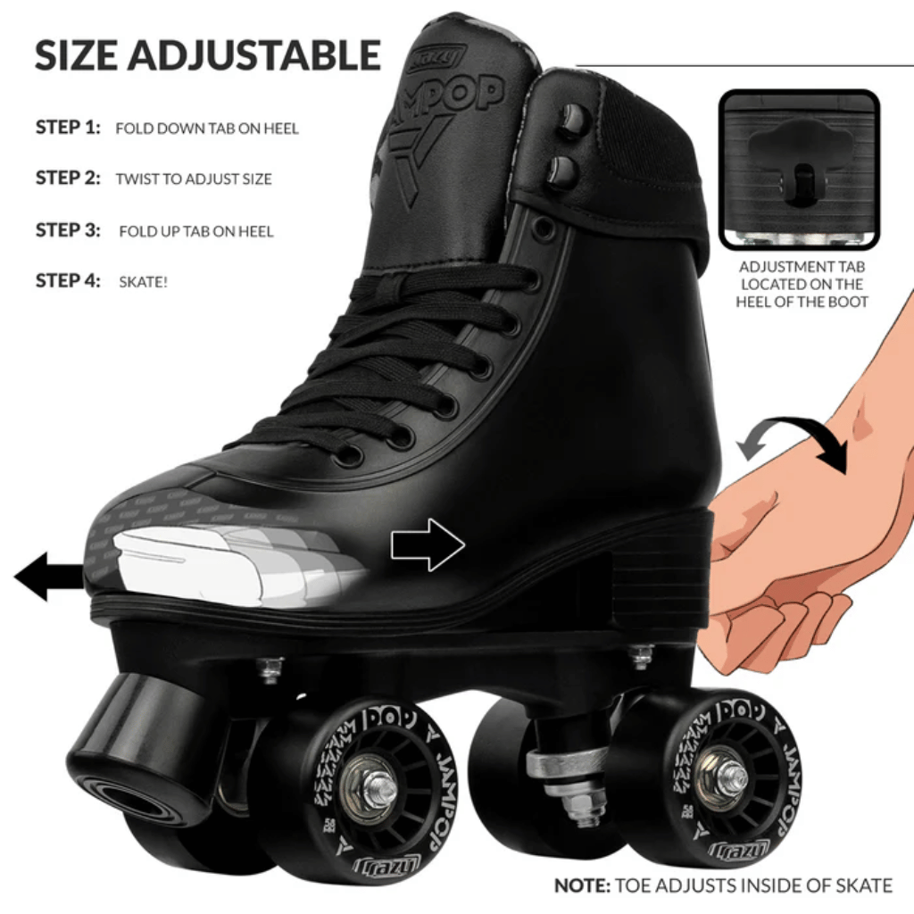 JAM POP Size Adjustable Rollerskates - Crazy Skates