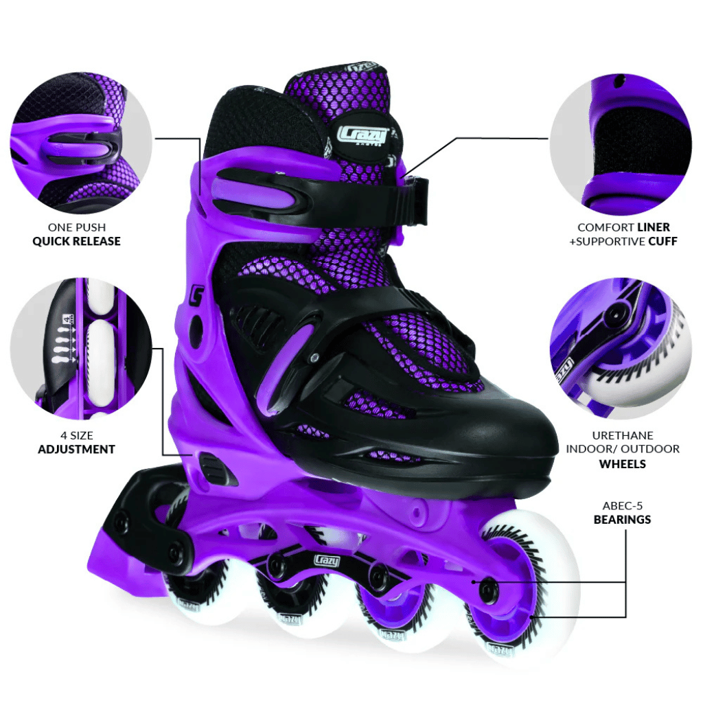 BLADE Size Adjustable Inline Skates - Crazy Skates