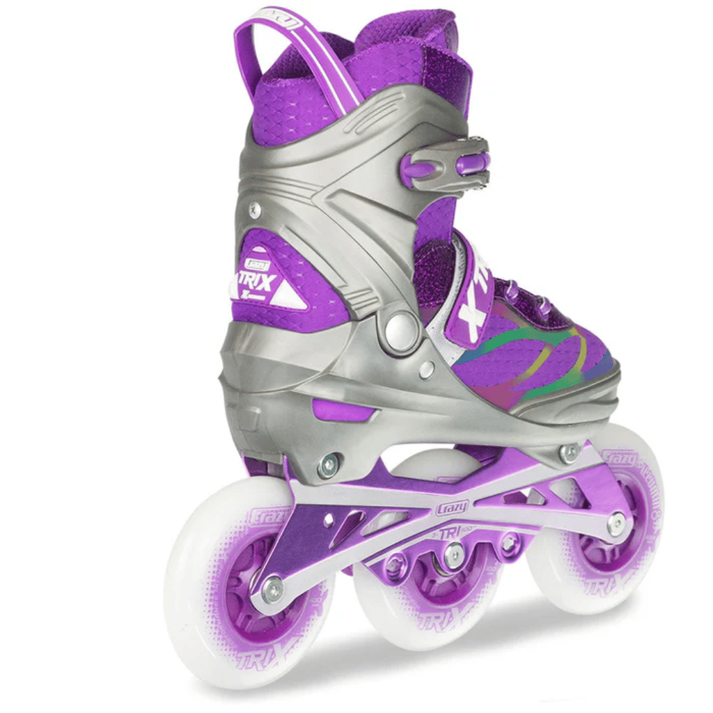 TRIX 3 Wheel Size Adjustable Inline Skates with LEDs - Crazy Skates