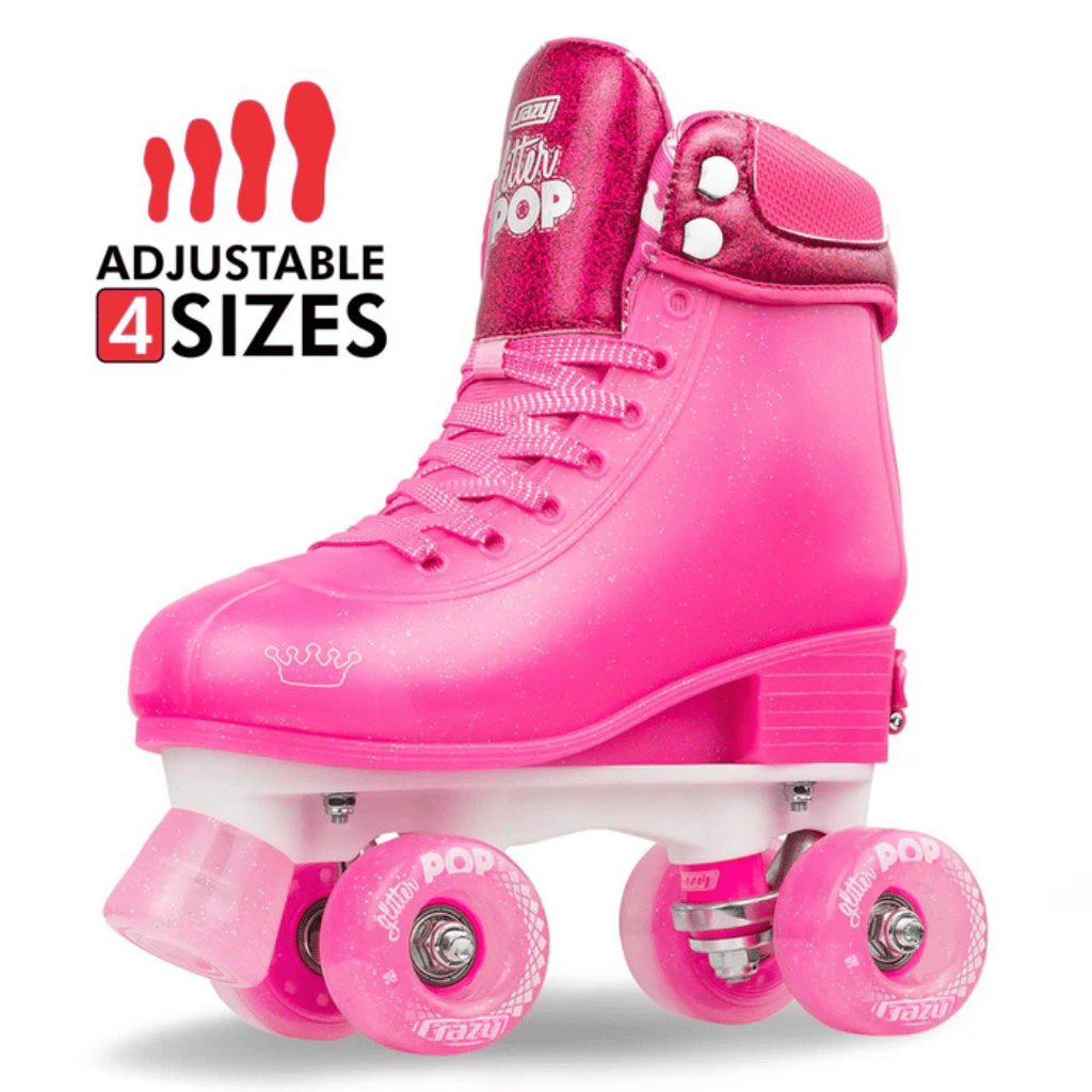 GLITTER POP Size Adjustable Rollerskates - Crazy Skates