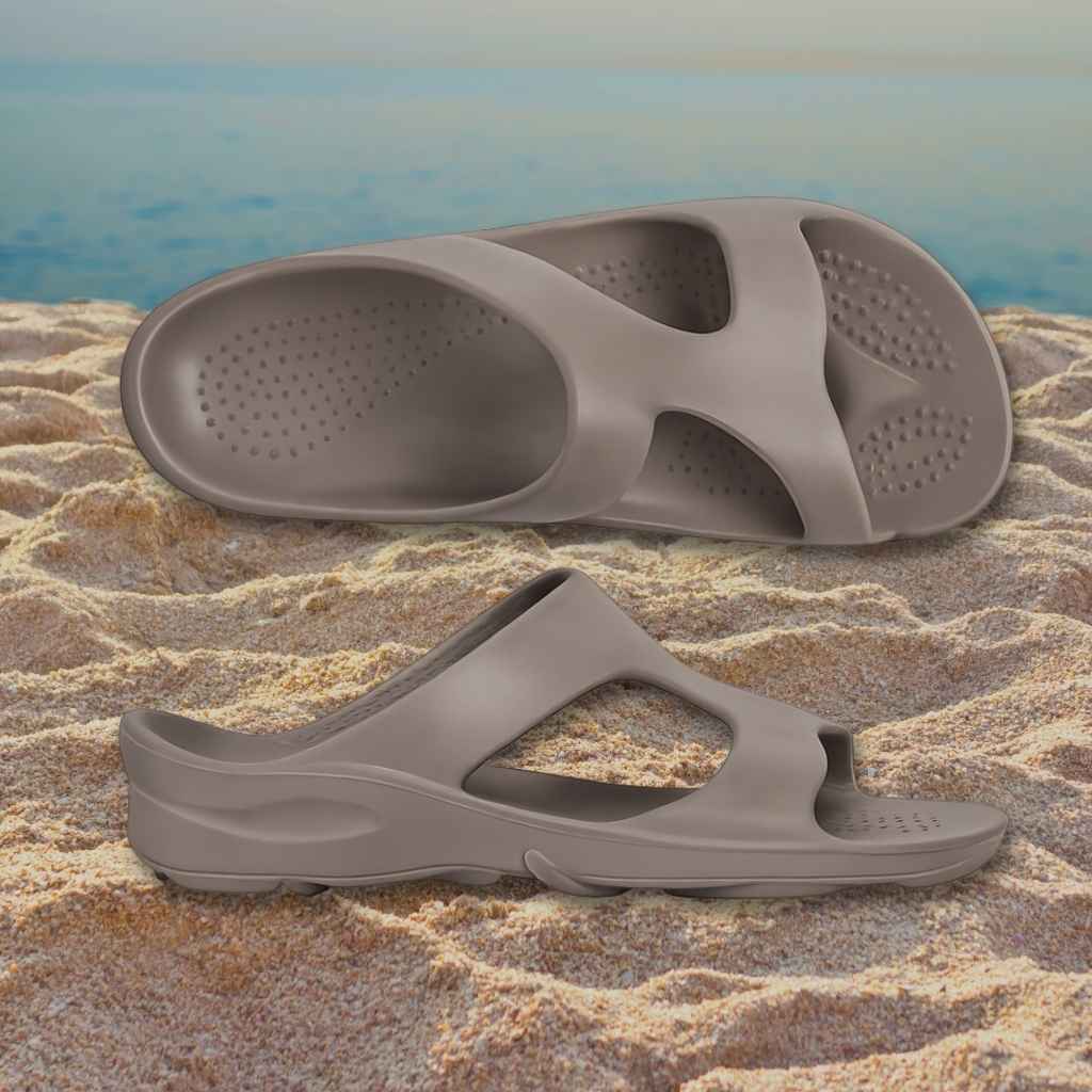 Aussie Soles Tan Slides on Sand - The WPop Shop