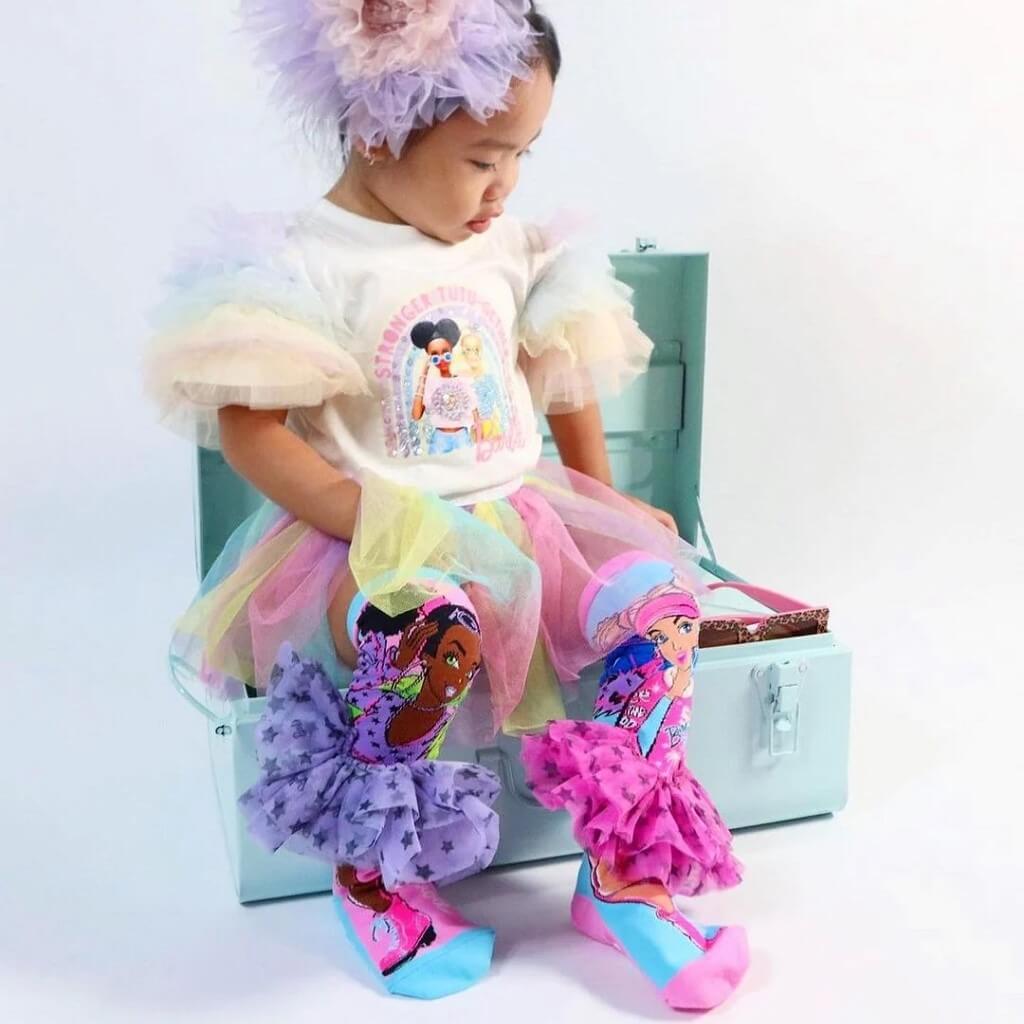 Barbie Doll Socks on Toddler - MADMIA