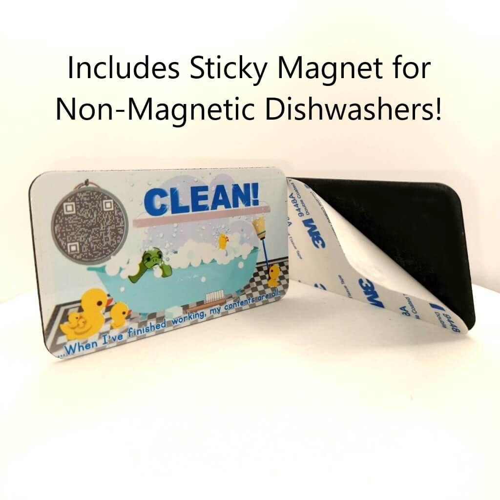 Dishwasher Magnet Clean Side and included Sticky Magnet