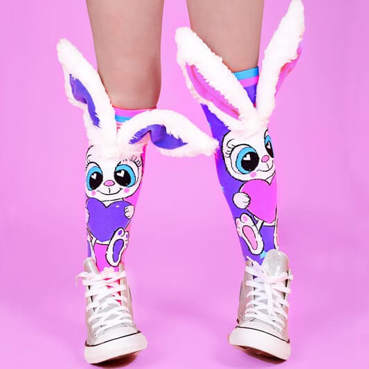 Funny Bunny Socks against pink - MADMIA