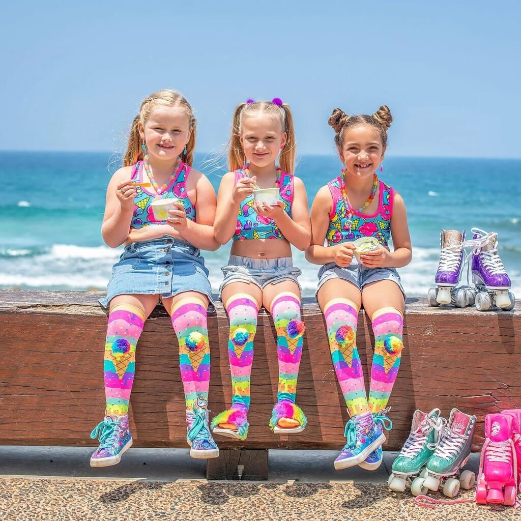 Ice Cream Socks on Kids at Beach
