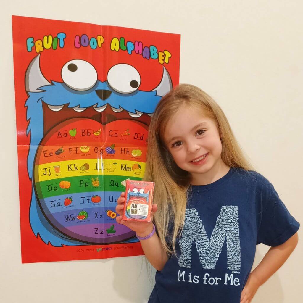JayZee in Letter TShirt with Alphabet Poster and Playing Cards