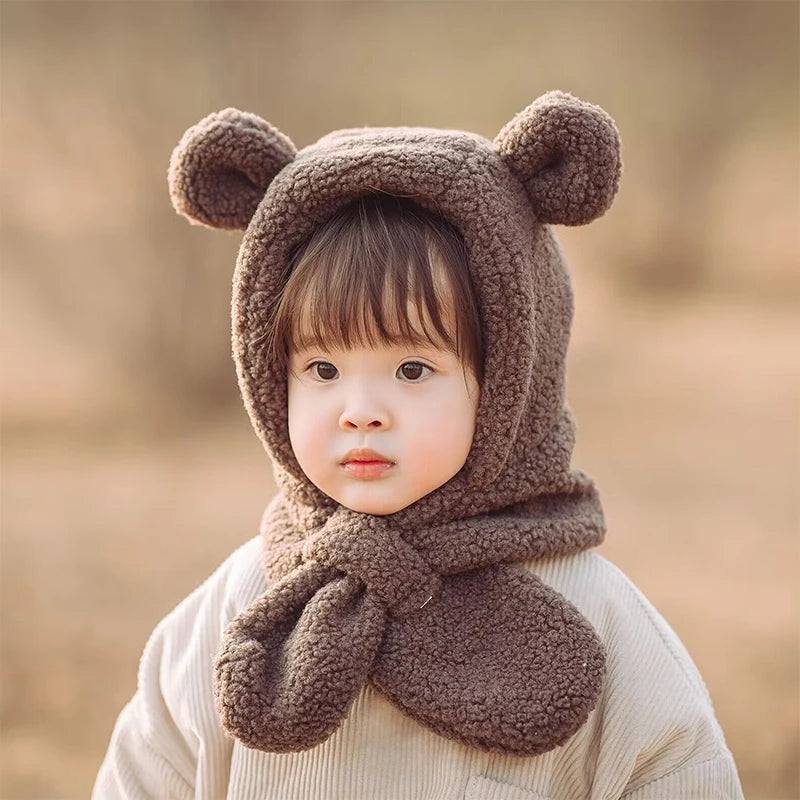 Kids-Cute-Warm-Scarf-Beanie-Bear-Hood-1