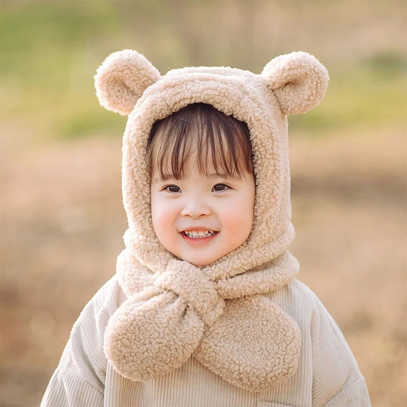 Kids-Cute-Warm-Scarf-Beanie-Bear-Hood-3