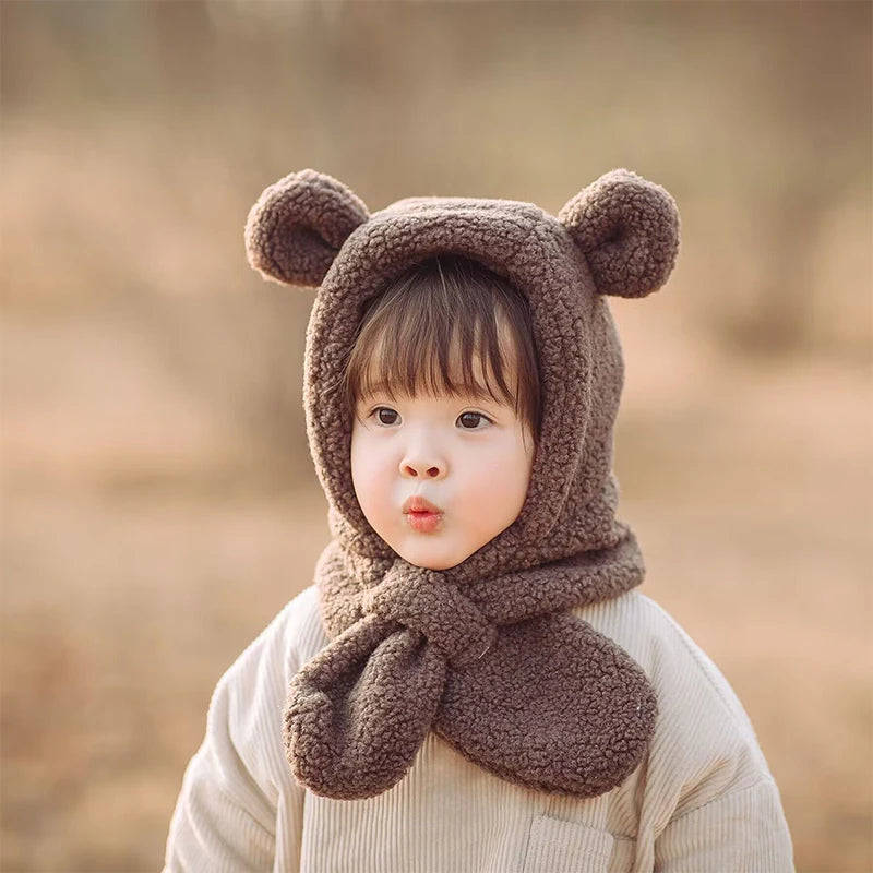 Kids-Cute-Warm-Scarf-Beanie-Bear-Hood-6