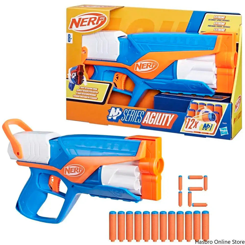 Nerf N Series Agility Blaster Gun with 12 Nerf Foam Darts - Hasbro