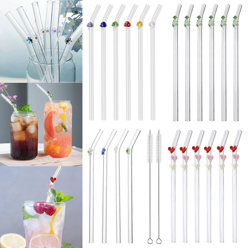 High Borosilicate Glass Drinking Straws and Brushes