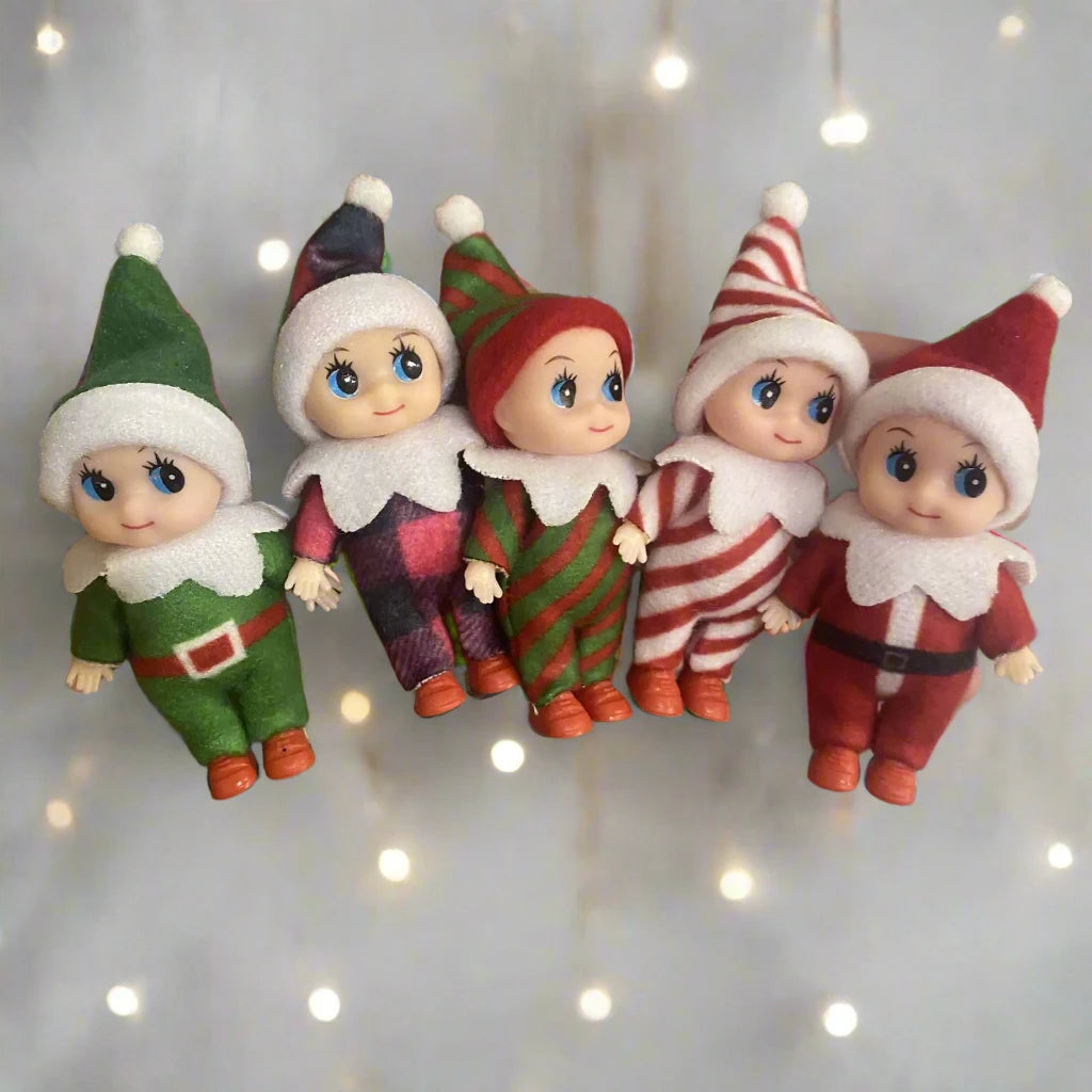 Baby Bookshelf Elf Christmas Doll Ornament