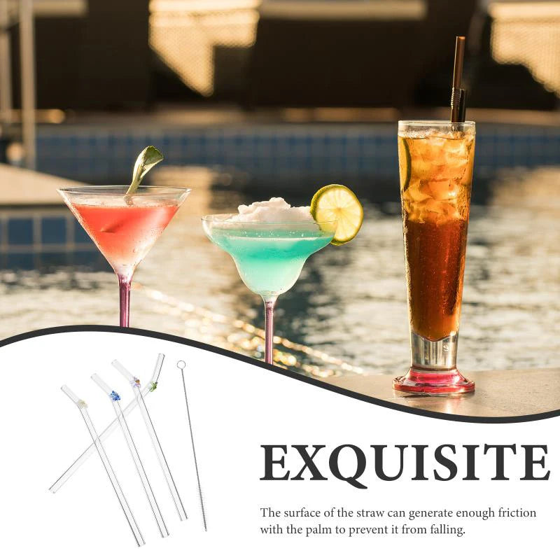 High Borosilicate Glass Drinking Straws and Brushes