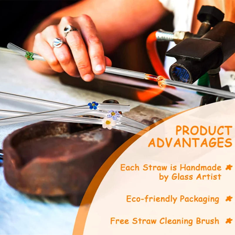 High Borosilicate Glass Drinking Straws and Brushes