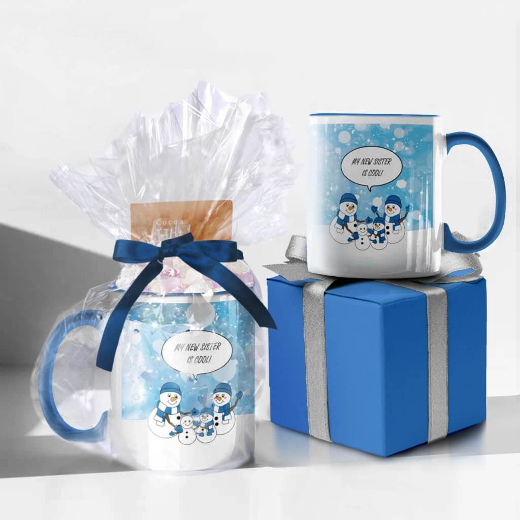 Snowman Cartoon Mugs Gift Set
