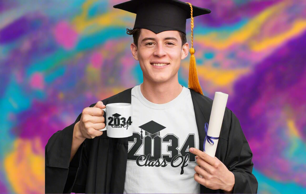 WPop Banner Pic - Graduate Holding Mug