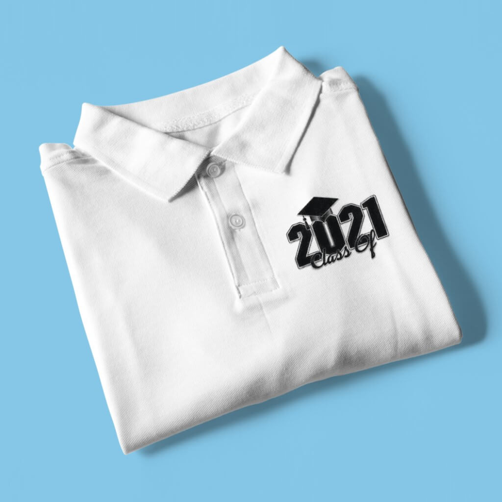 White Mens Polo Shirt with Logo