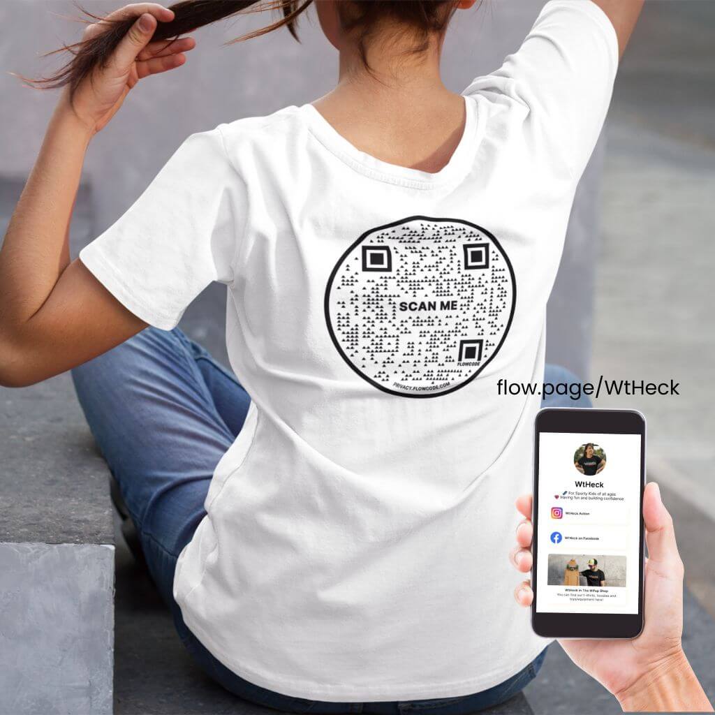 Wtheck Classic T-Shirt White Girl Smiling with Thumb in Belt Loop