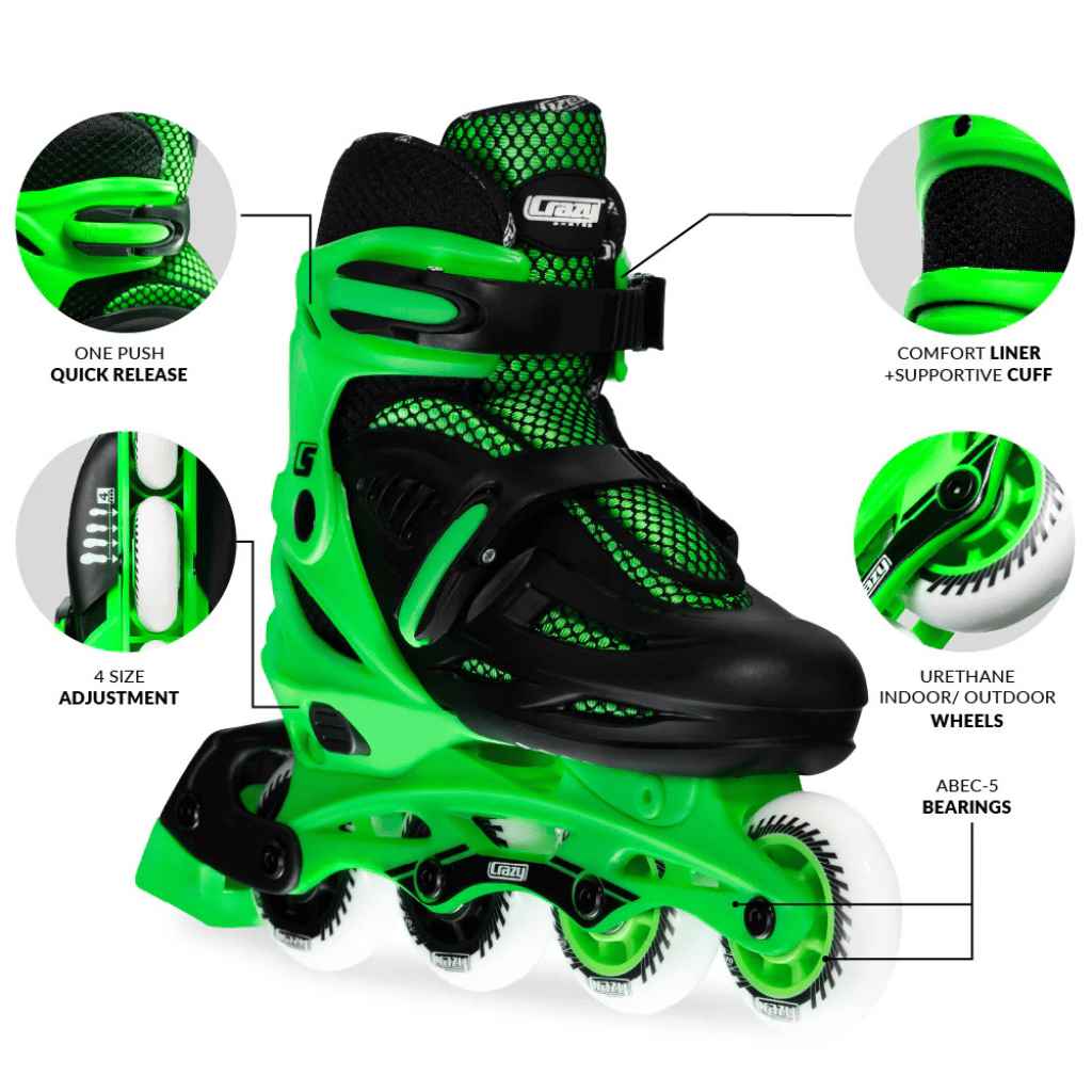 BLADE Size Adjustable Inline Skates - Crazy Skates - The WPop Shop
