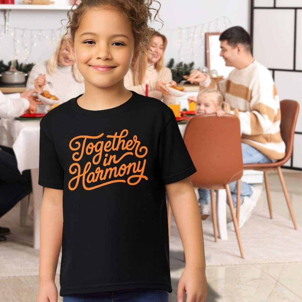 Harmony Day Classic Fit T-Shirt with Orange Text - The WPop Shop