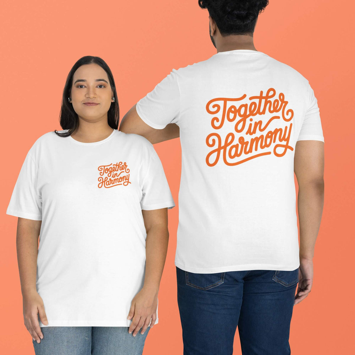 Harmony Day T-Shirt Orange Text - The WPop Shop
