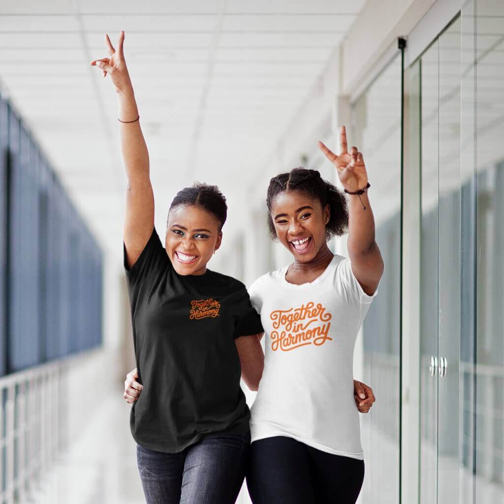 Harmony Day T-Shirt Orange Text - The WPop Shop