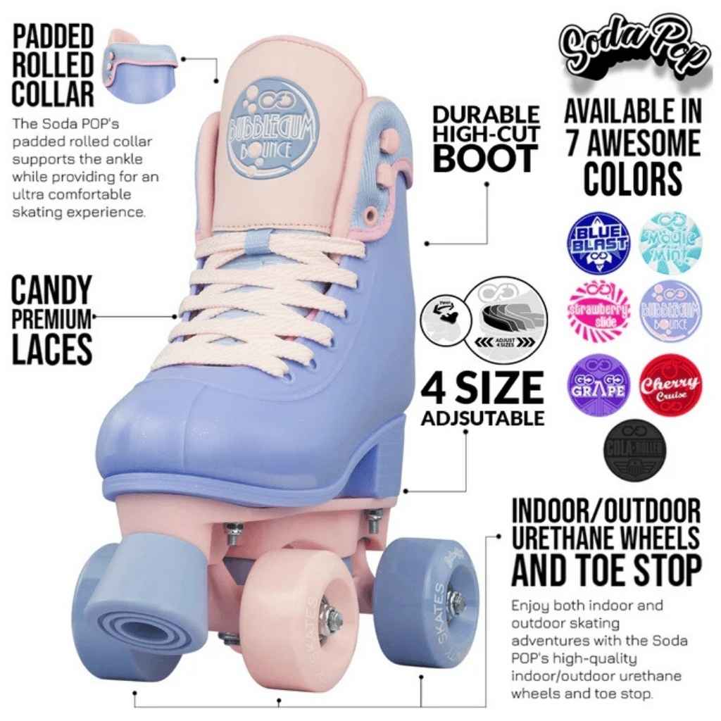 SODA POP Size Adjustable Rollerskates - Crazy Skates - The WPop Shop