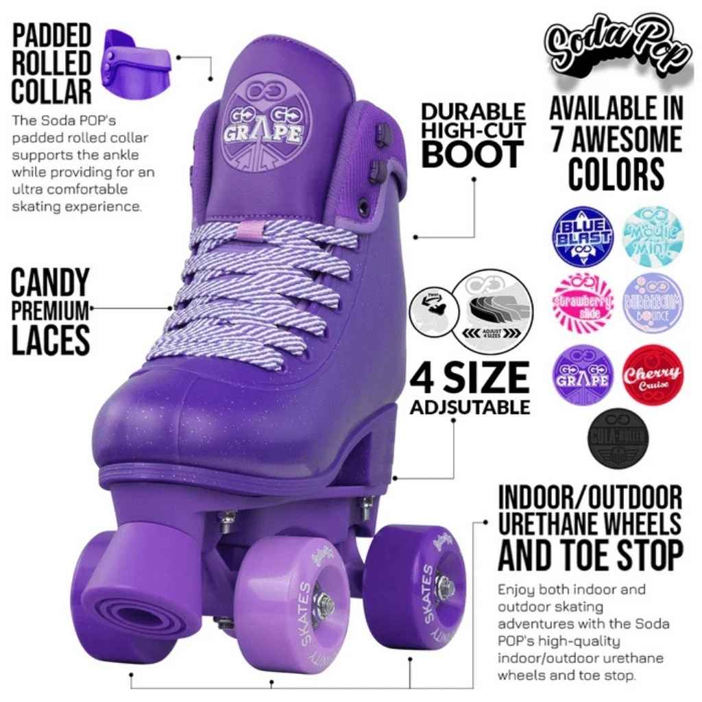 SODA POP Size Adjustable Rollerskates - Crazy Skates - The WPop Shop