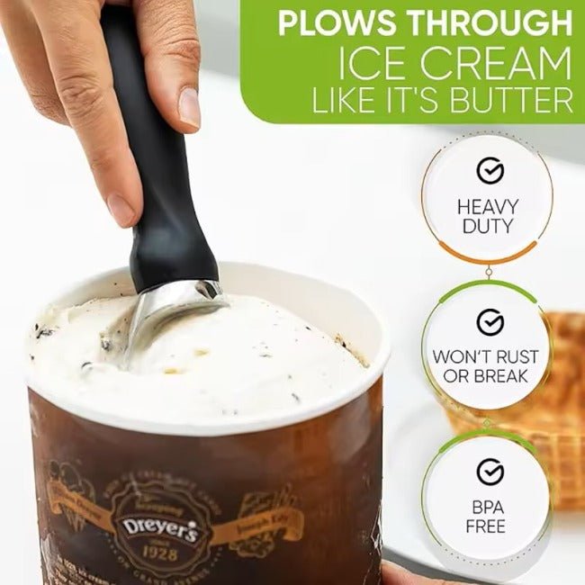 Stainless Steel Ice Cream Scoop with Ergonomic Handle - The WPop Shop