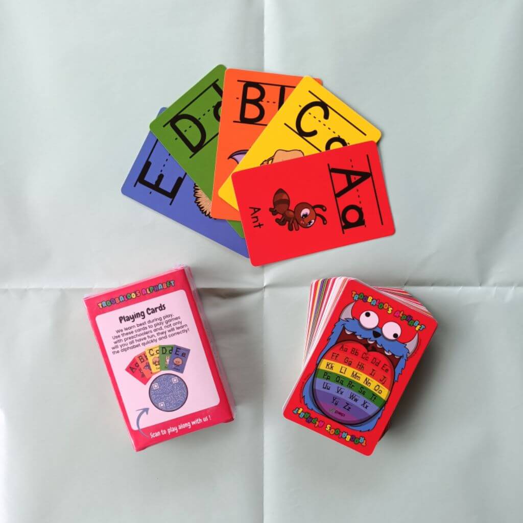 Alphabet Cards Pack Back with Playing Cards