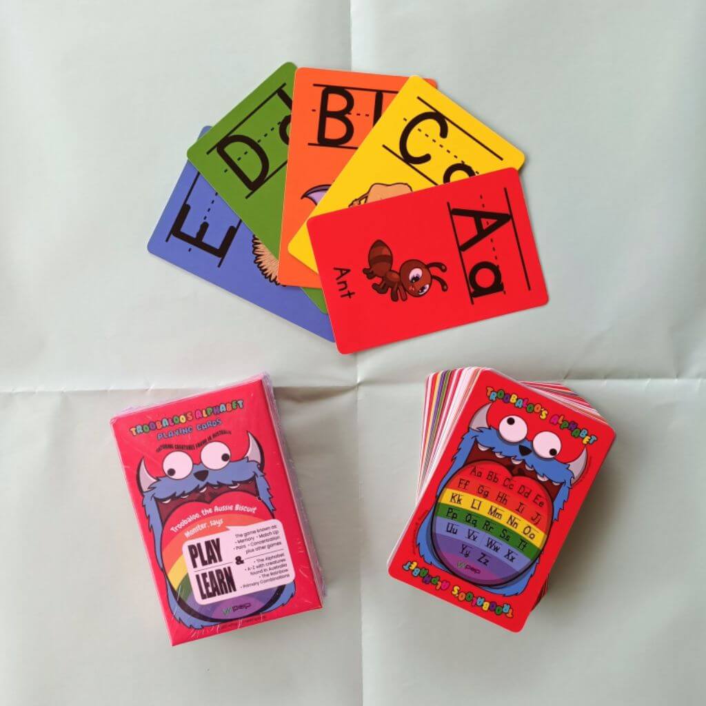 Alphabet Cards Pack Front with Playing Cards