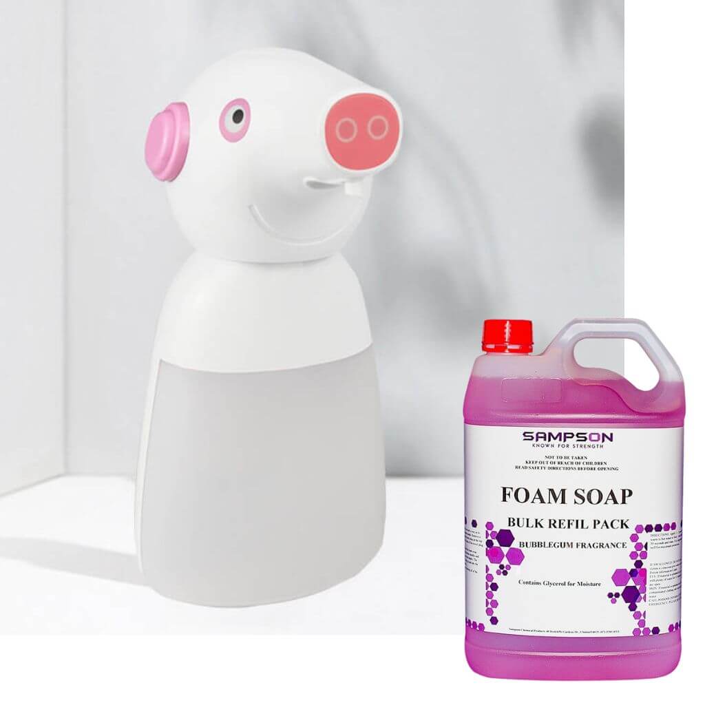 Bubblegum Foam Soap and Automatic Dispenser Pig Bundle