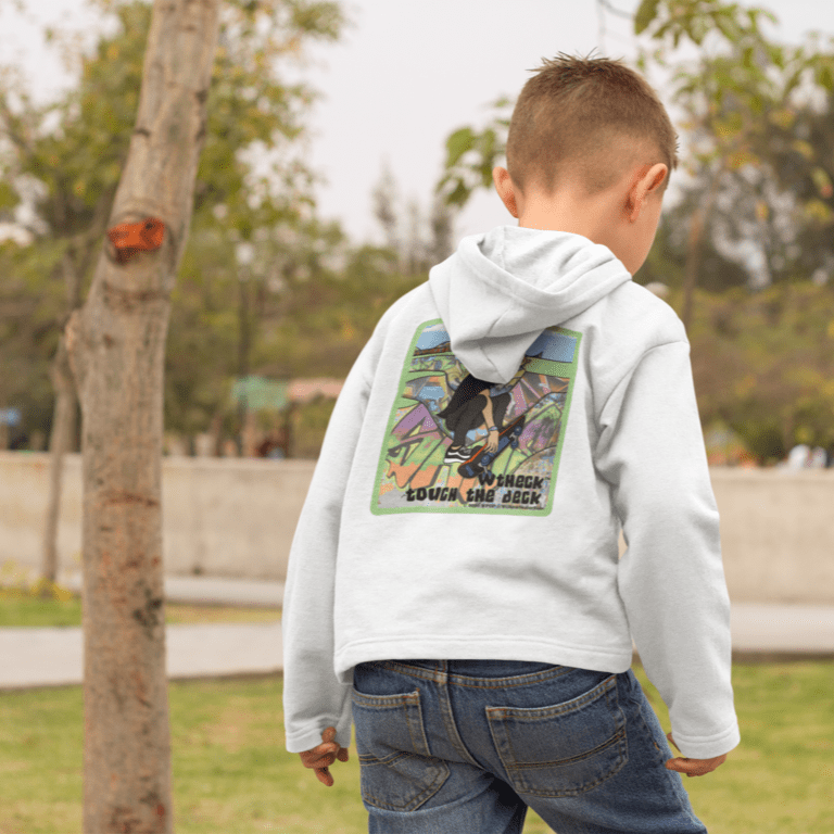 Boys Hoodie Wt Heck Skater Boy Back White