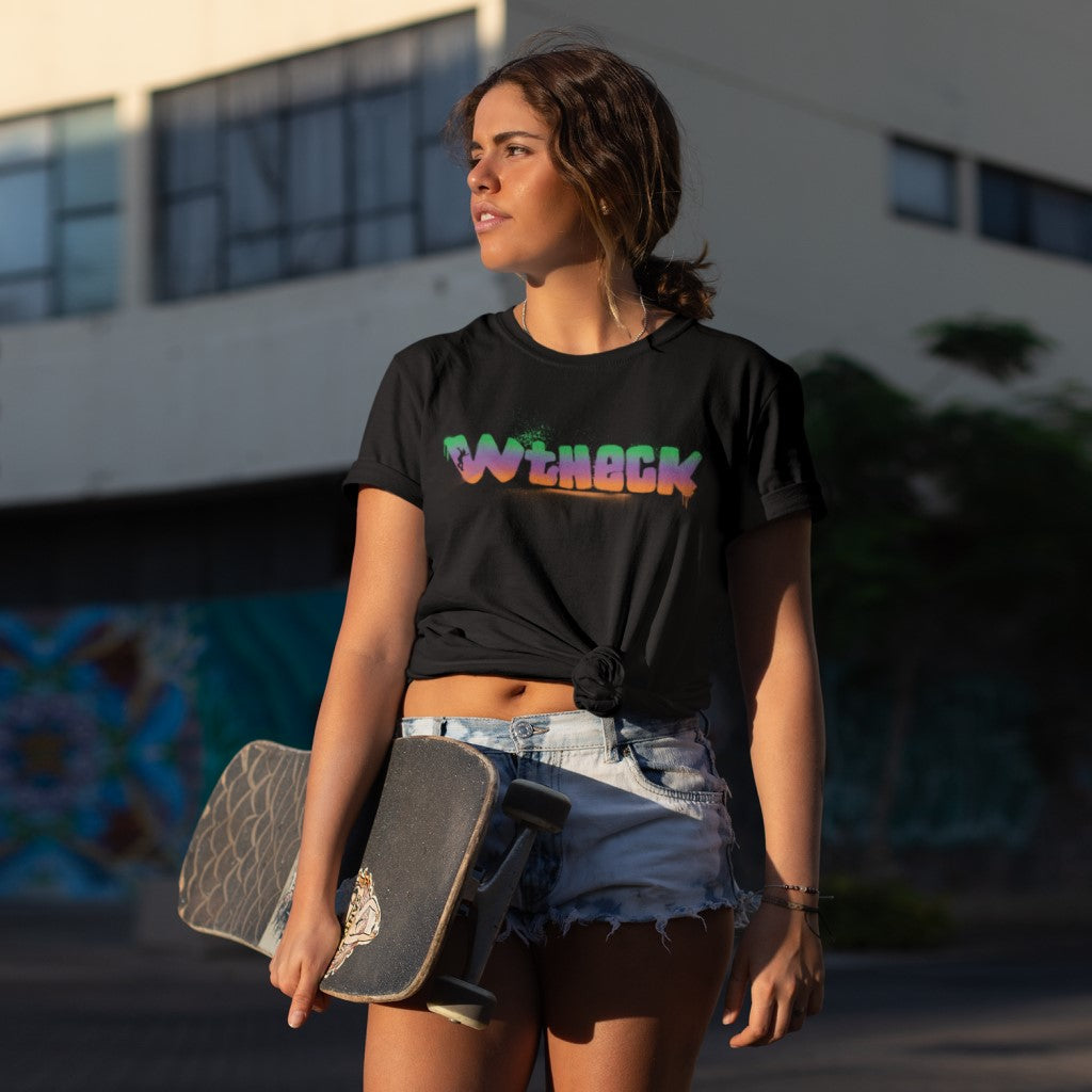 Kids T-Shirt Black Front WT Heck Skater Girl 3