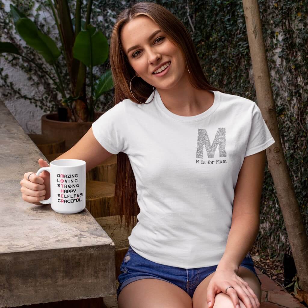 M is for Mum T-Shirt and Mother Mug