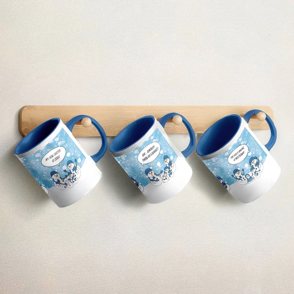 Blue Snowman Family - Set of 3 Mugs - The WPop Shop